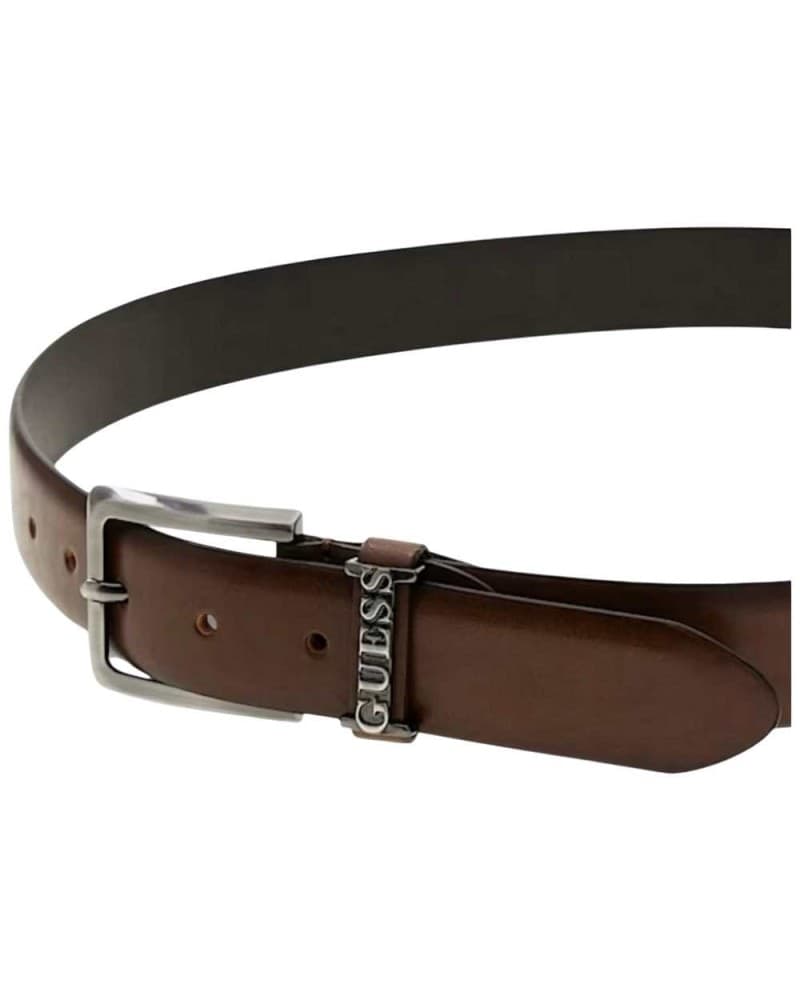 GUESS Guess Cintura Adjustable &amp; Not Reversible H35 Uomo Marrone Regolabile con Fibbia in Metallo - 3