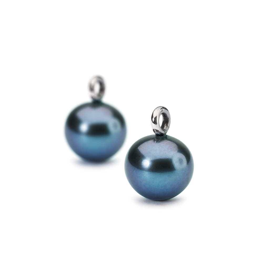 TROLLBEADS Orecchini Gocce di Perla Pavone Rotonde  Donna - TAGEA-00096 - 2
