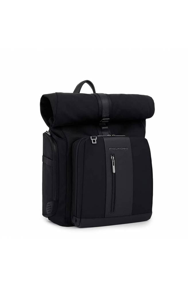 PIQUADRO Zaino  BagMotic roll-up pelle e tessuto Nero - CA5938BR2BMMD-N - 3