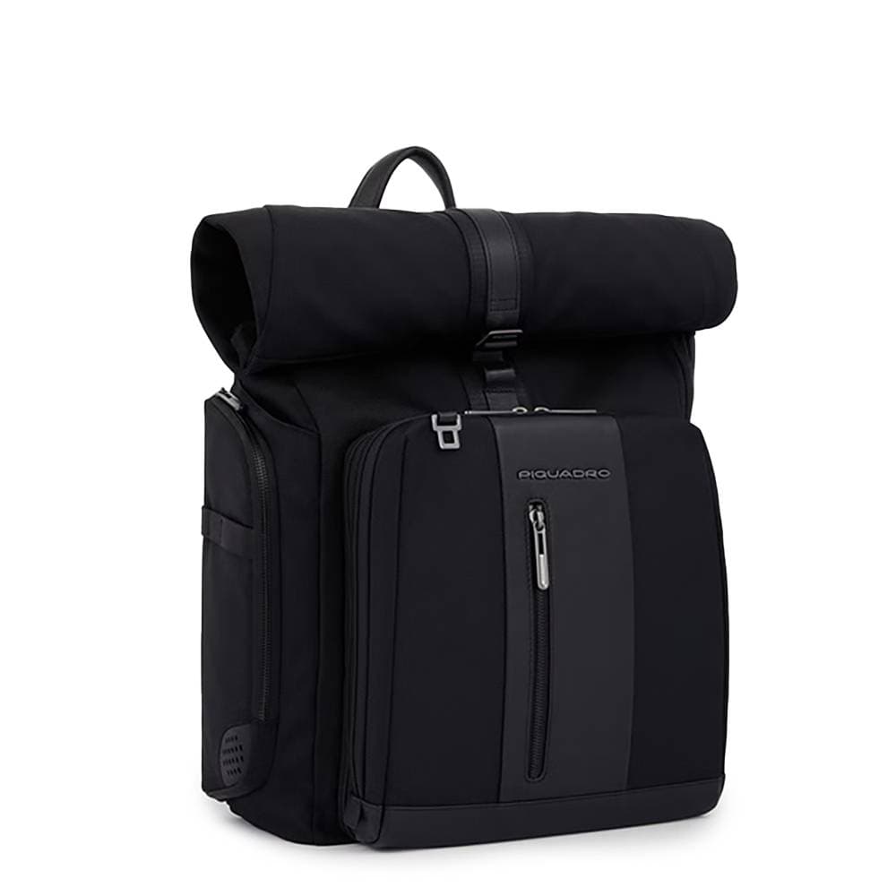 PIQUADRO Zaino  BagMotic roll-up pelle e tessuto Nero - CA5938BR2BMMD-N - 4