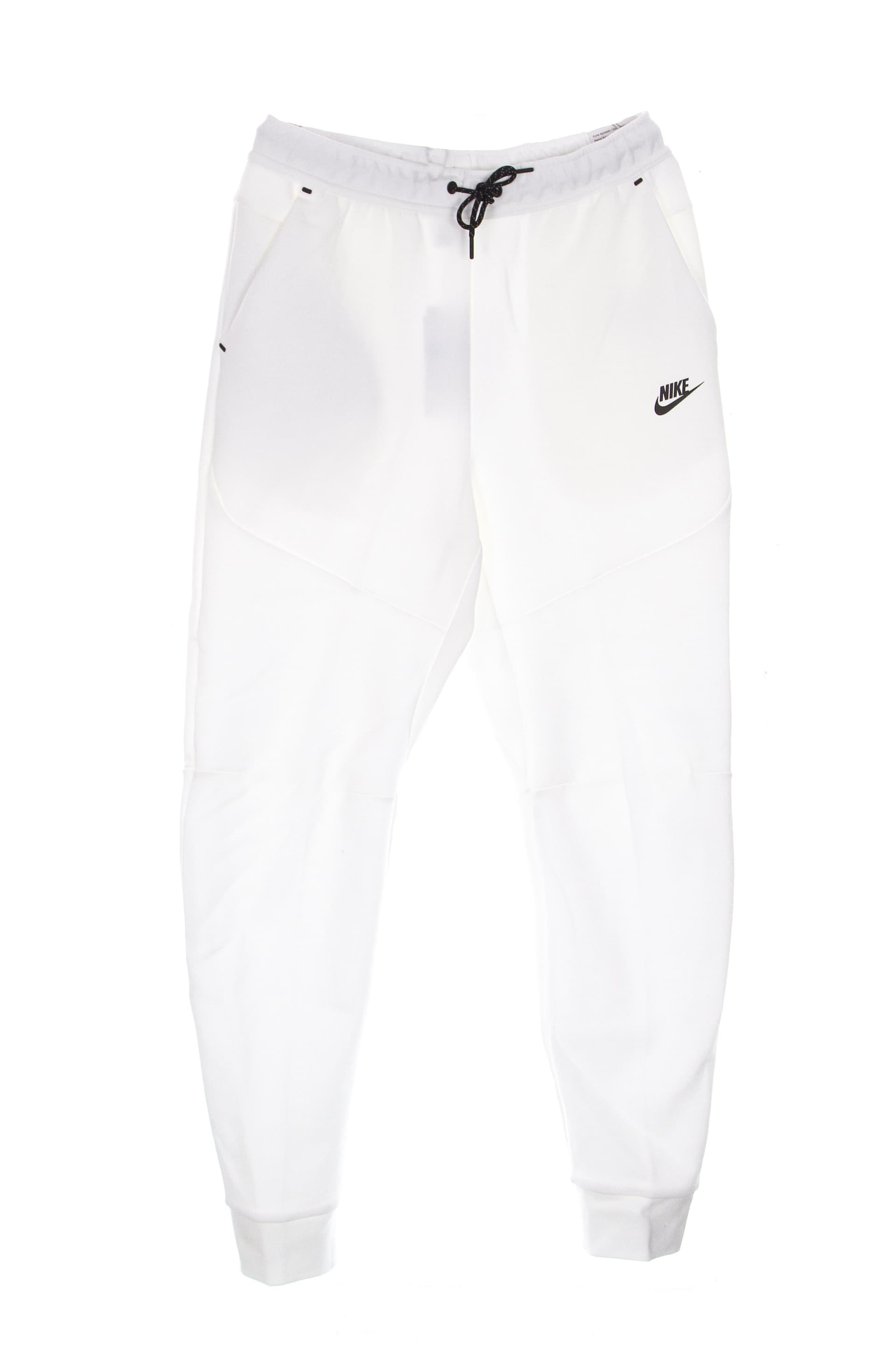 Nike Pantalone Tuta Leggero Uomo Sportswear Tech Fleece Pant White/black - 4