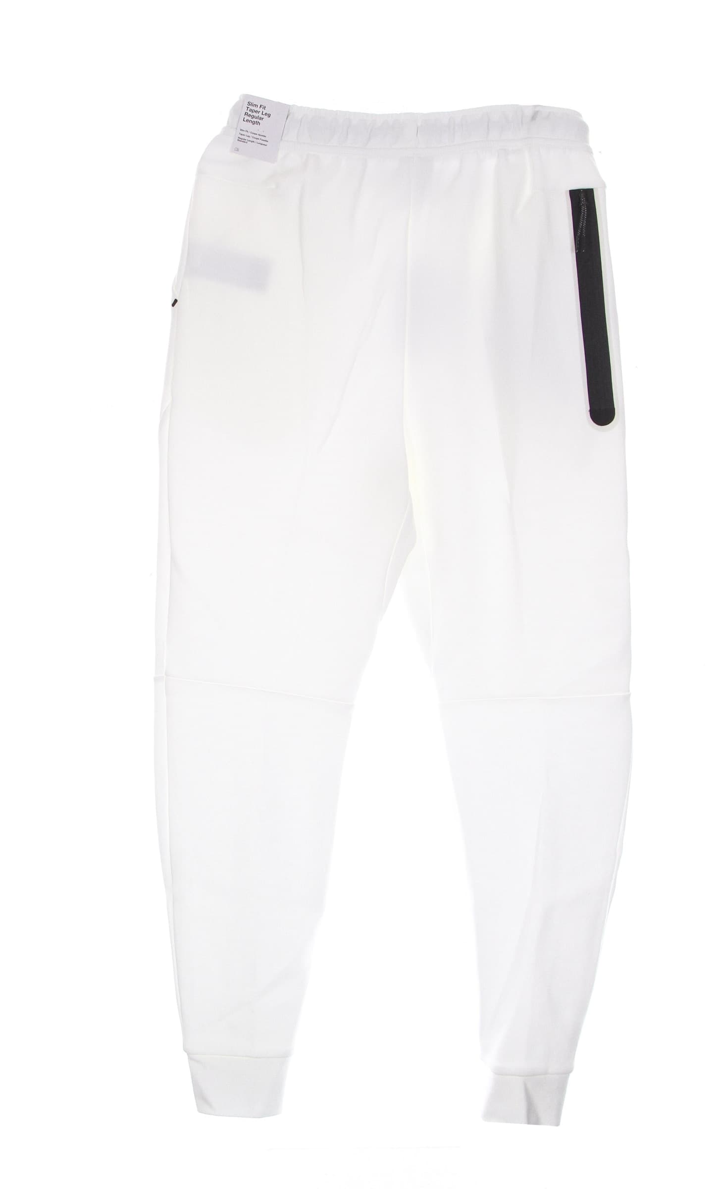 Nike Pantalone Tuta Leggero Uomo Sportswear Tech Fleece Pant White/black - 2