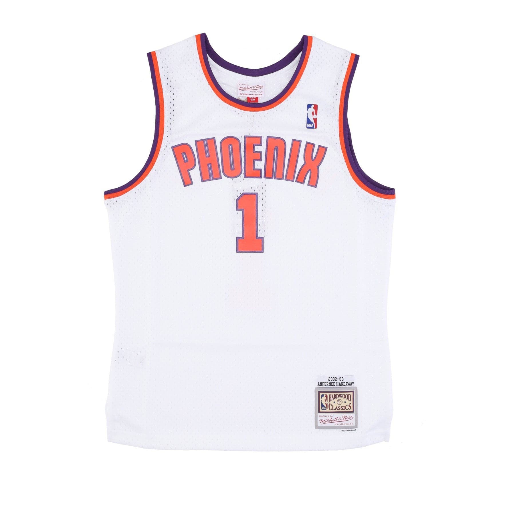 MITCHELL &amp; NESS Canotta Basket Uomo Nba Alternate Jersey Hardwood Classics No 1 Anfernee Hardaway 2002-03 Phosun White/original Team Colors - 4