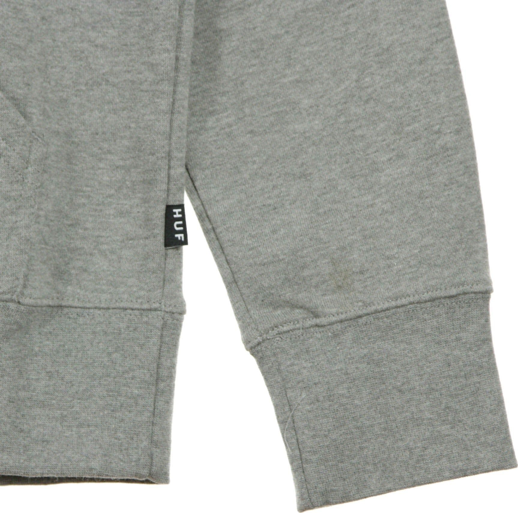 HUF Felpa Cappuccio Uomo Essentials Og Logo Grey Heather - 6