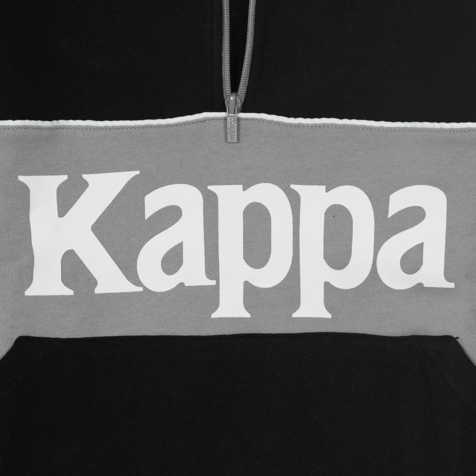 KAPPA Felpa Cappuccio Zip Uomo Authentic 90 Barna Black/grey Flint/white - 3