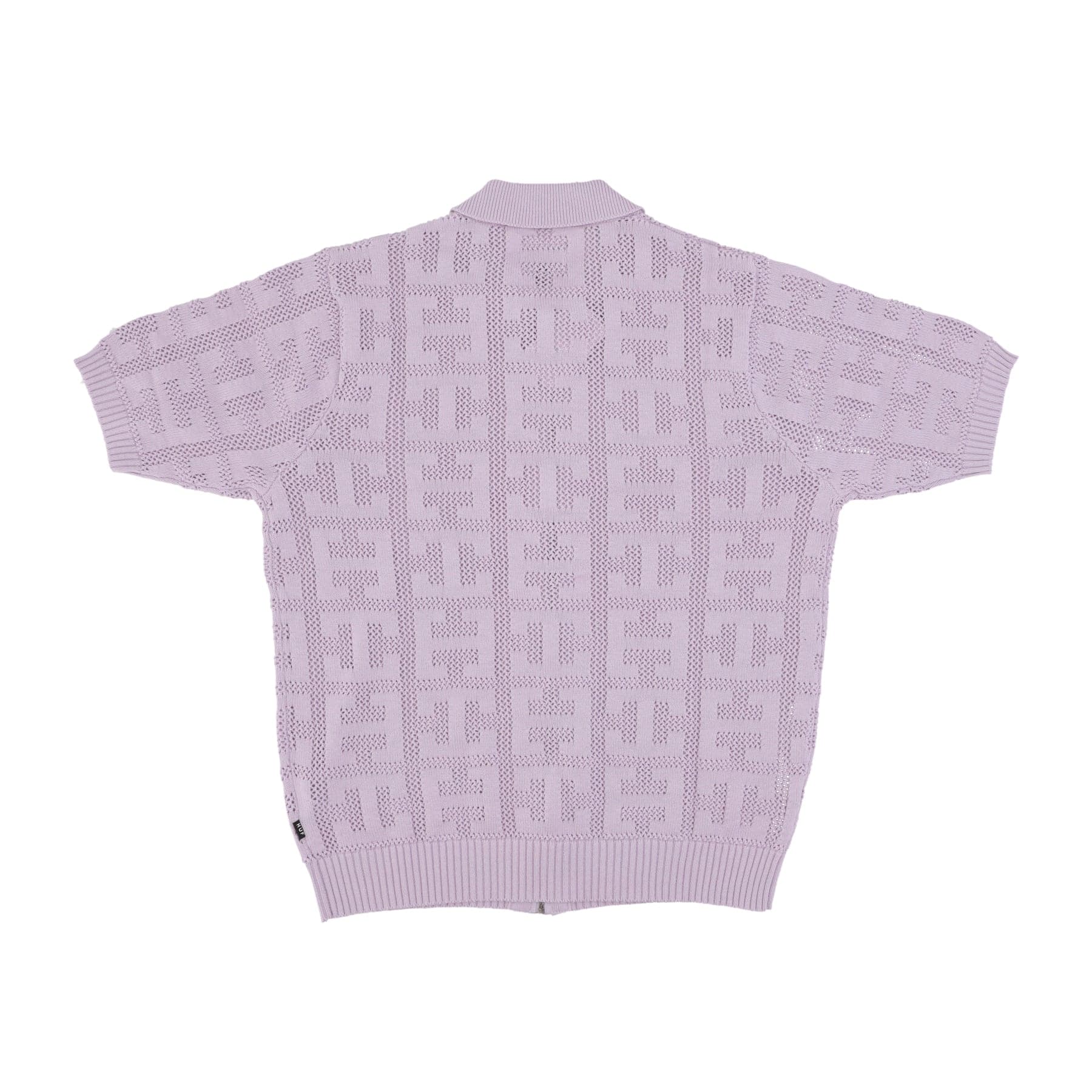 HUF Polo Manica Corta Uomo Monogram Jacquard Zip Sweater Lavender - 2