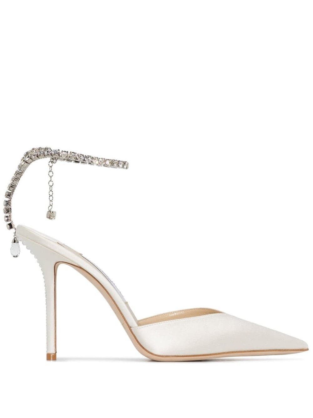 Jimmy Choo Decollete in pelle verniciata color lino con cristalli - 6