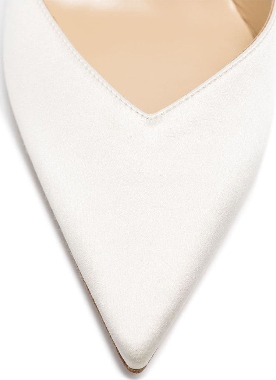 Jimmy Choo Decollete in pelle verniciata color lino con cristalli - 2