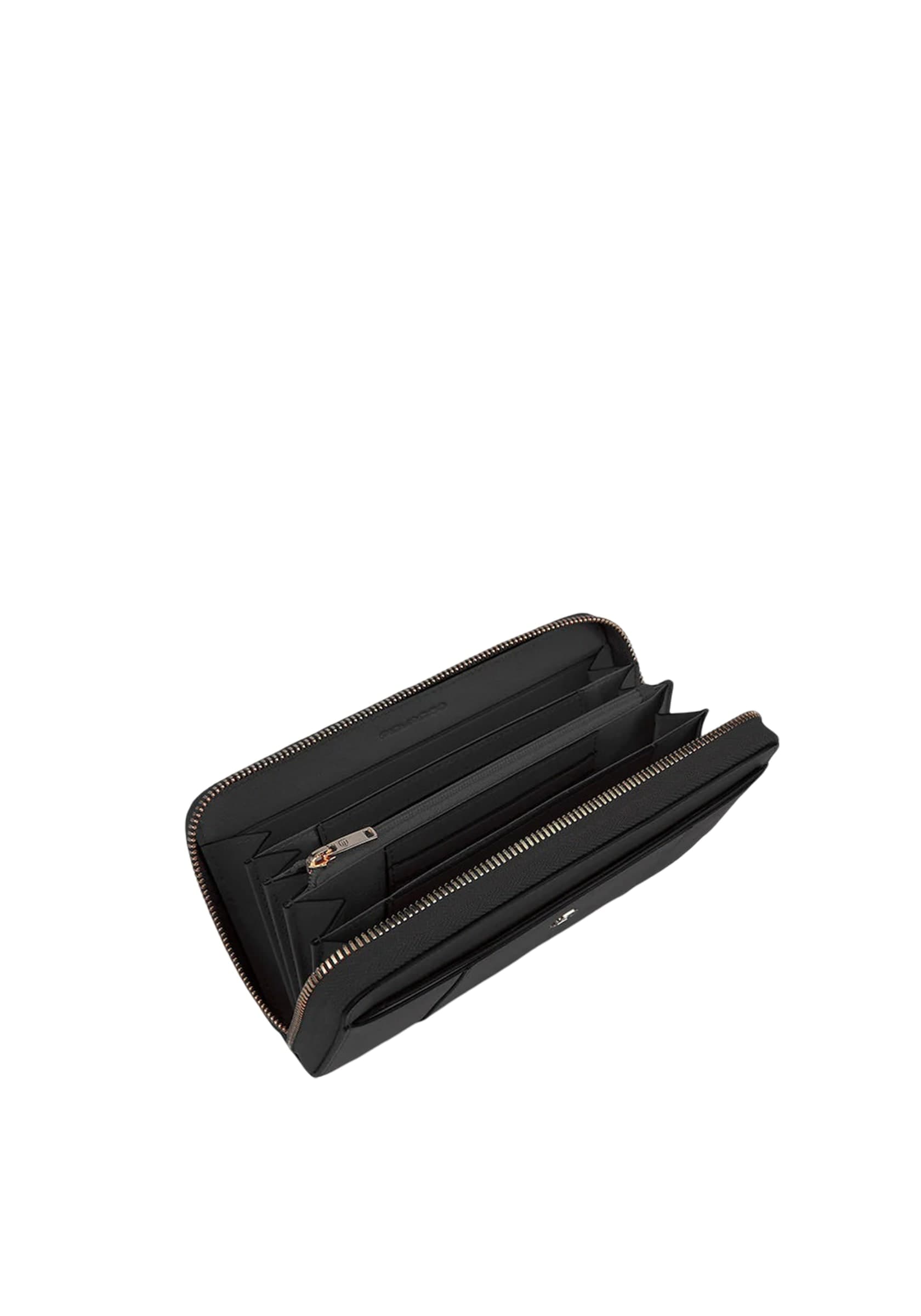 PIQUADRO Portafogli donna grande zip-around piquadro PD1515W92R-N Nero - 4