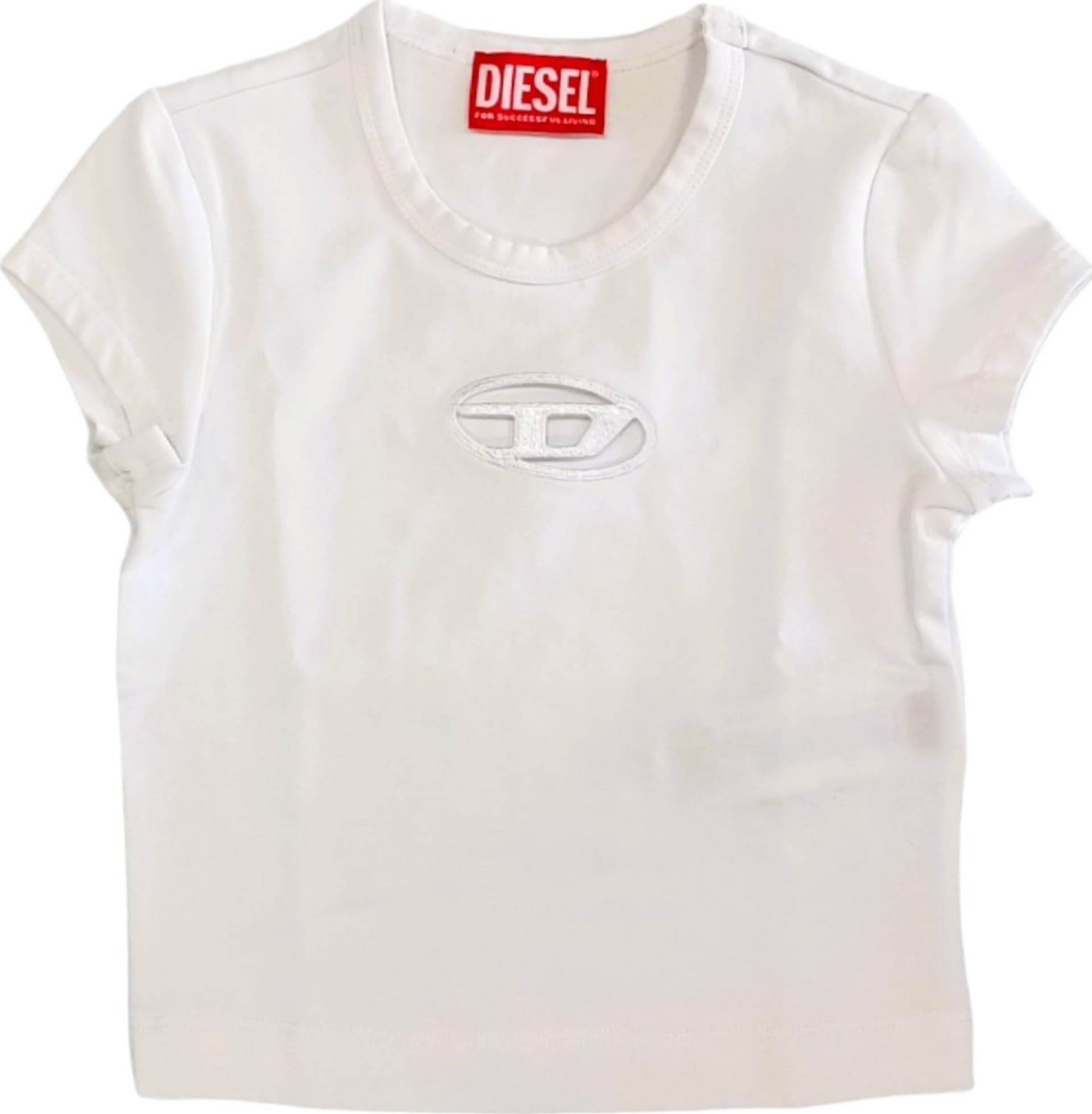 DIESEL Diesel - T-shirt Bianca K100 Logo Intagliato J01830 0AFAA - 4