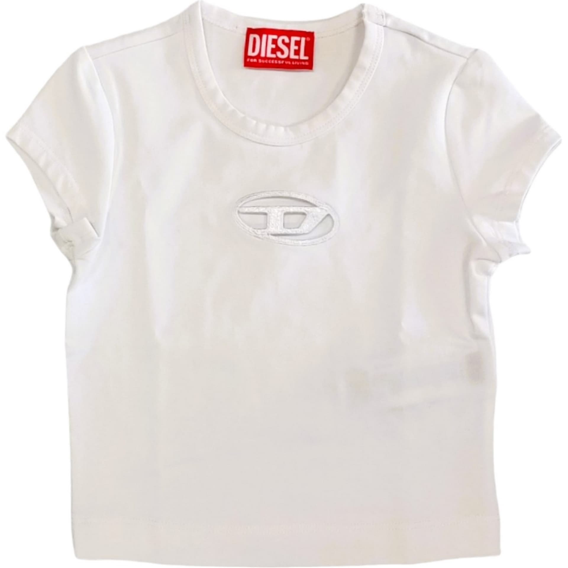 DIESEL Diesel - T-shirt Bianca K100 Logo Intagliato J01830 0AFAA - 4