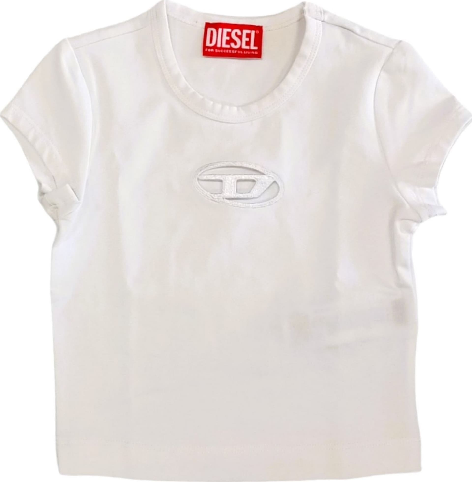 DIESEL Diesel - T-shirt Bianca K100 Logo Intagliato J01830 0AFAA