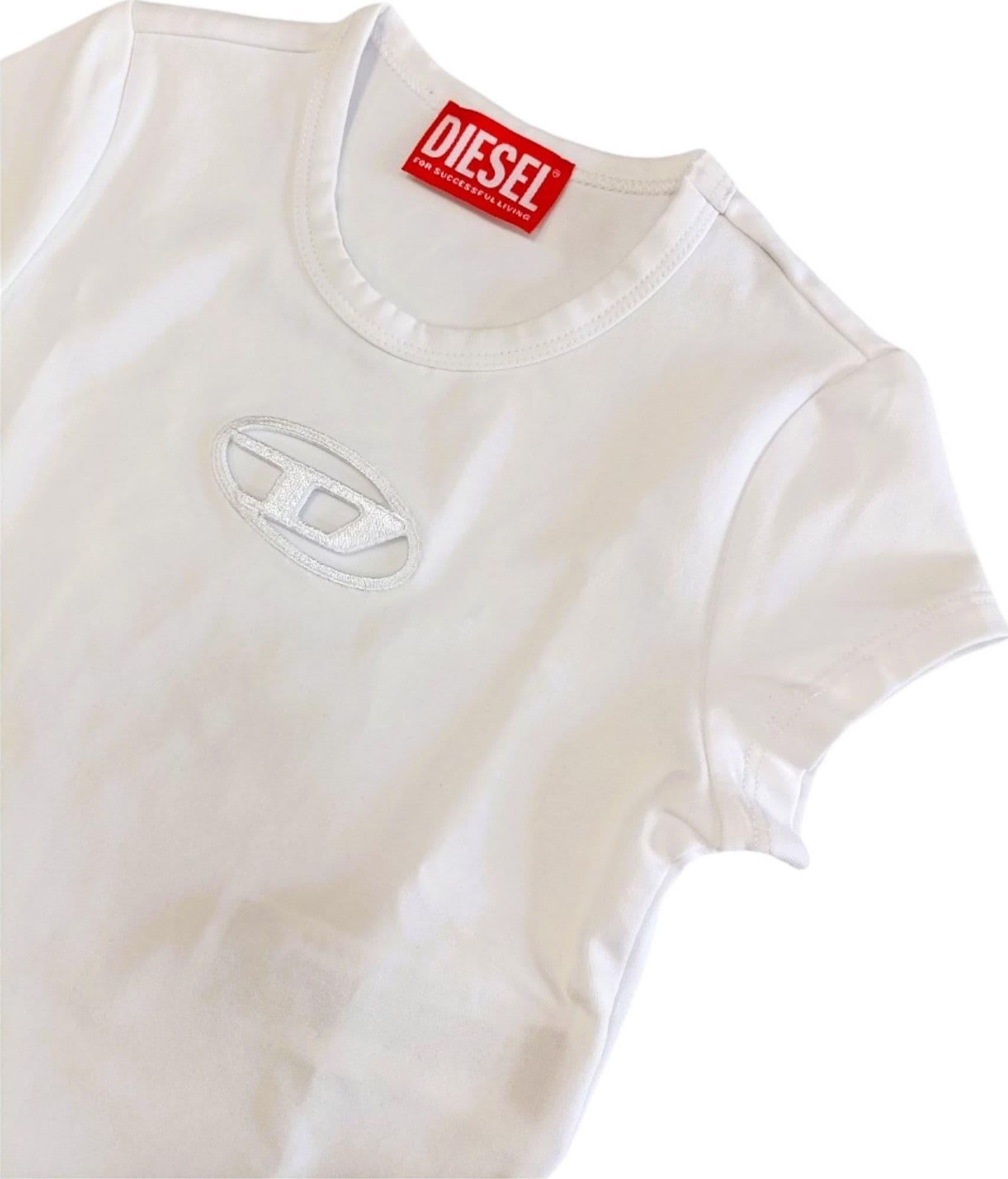 DIESEL Diesel - T-shirt Bianca K100 Logo Intagliato J01830 0AFAA - 2