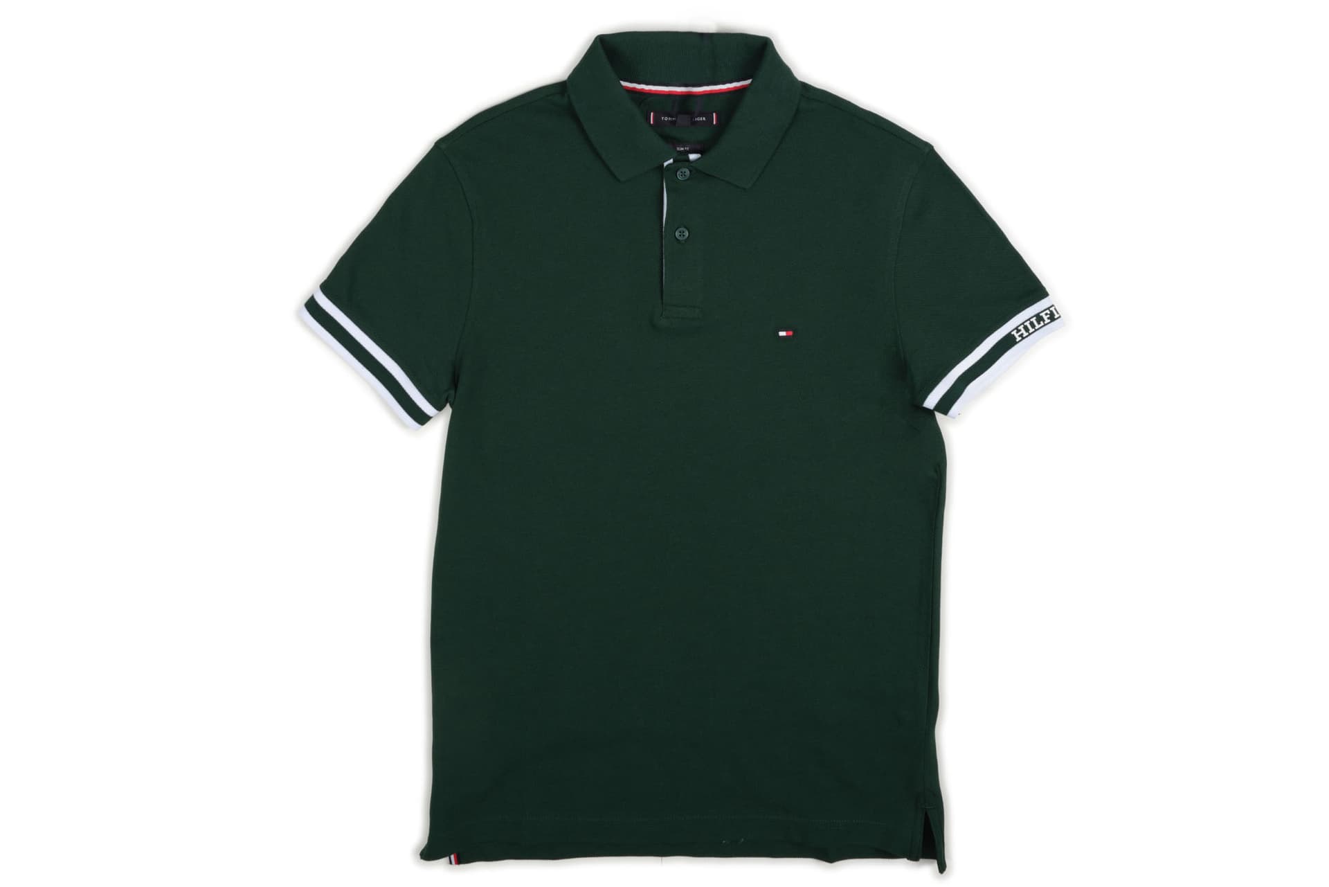 Tommy Hilfiger  - Polo Piquet Slim Fit M/m Polsino Con Logo MW0MW34737 MBP VERD - 2
