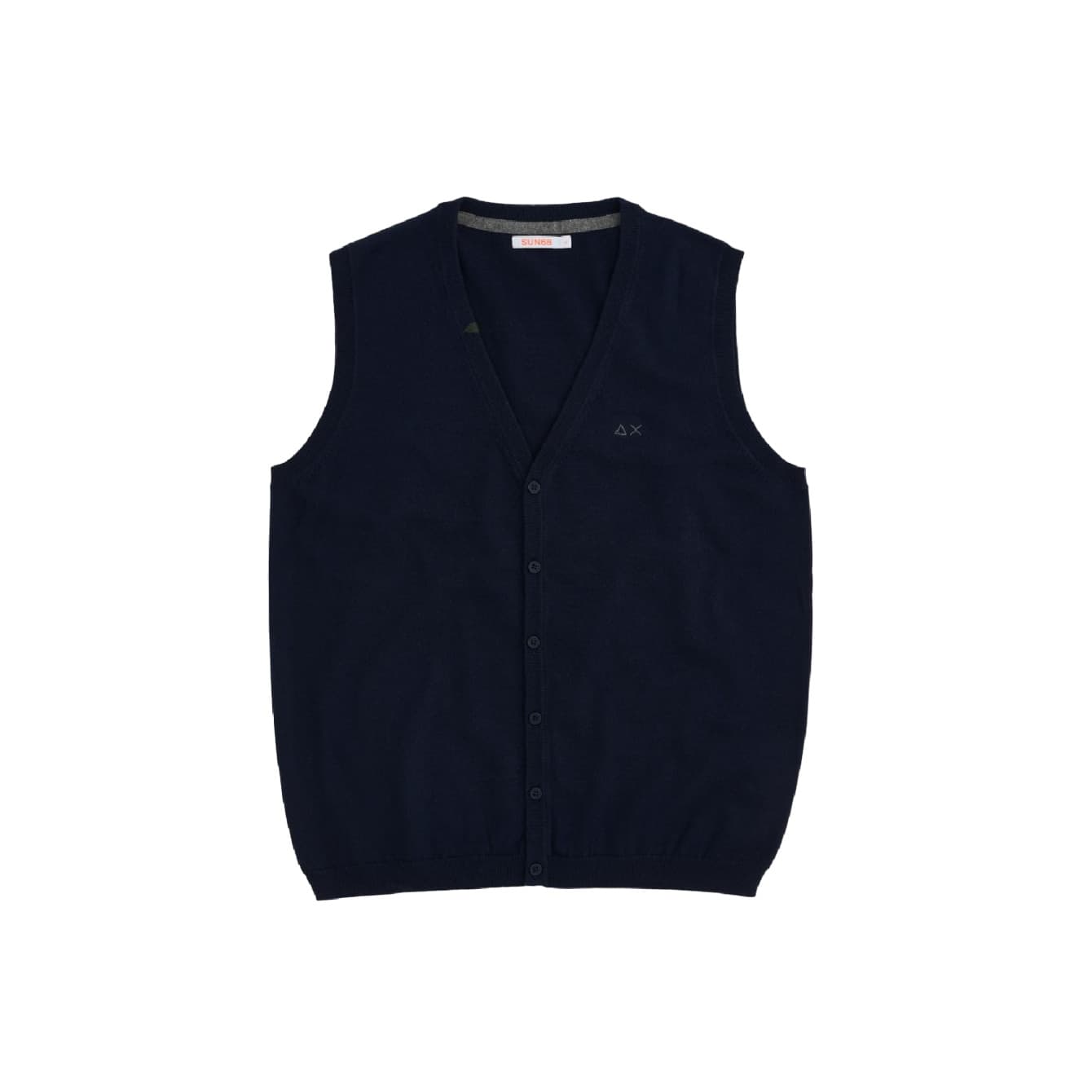 SUN68 Sun68 - Gilet Solid 07 Navy Blue K40104 - 2