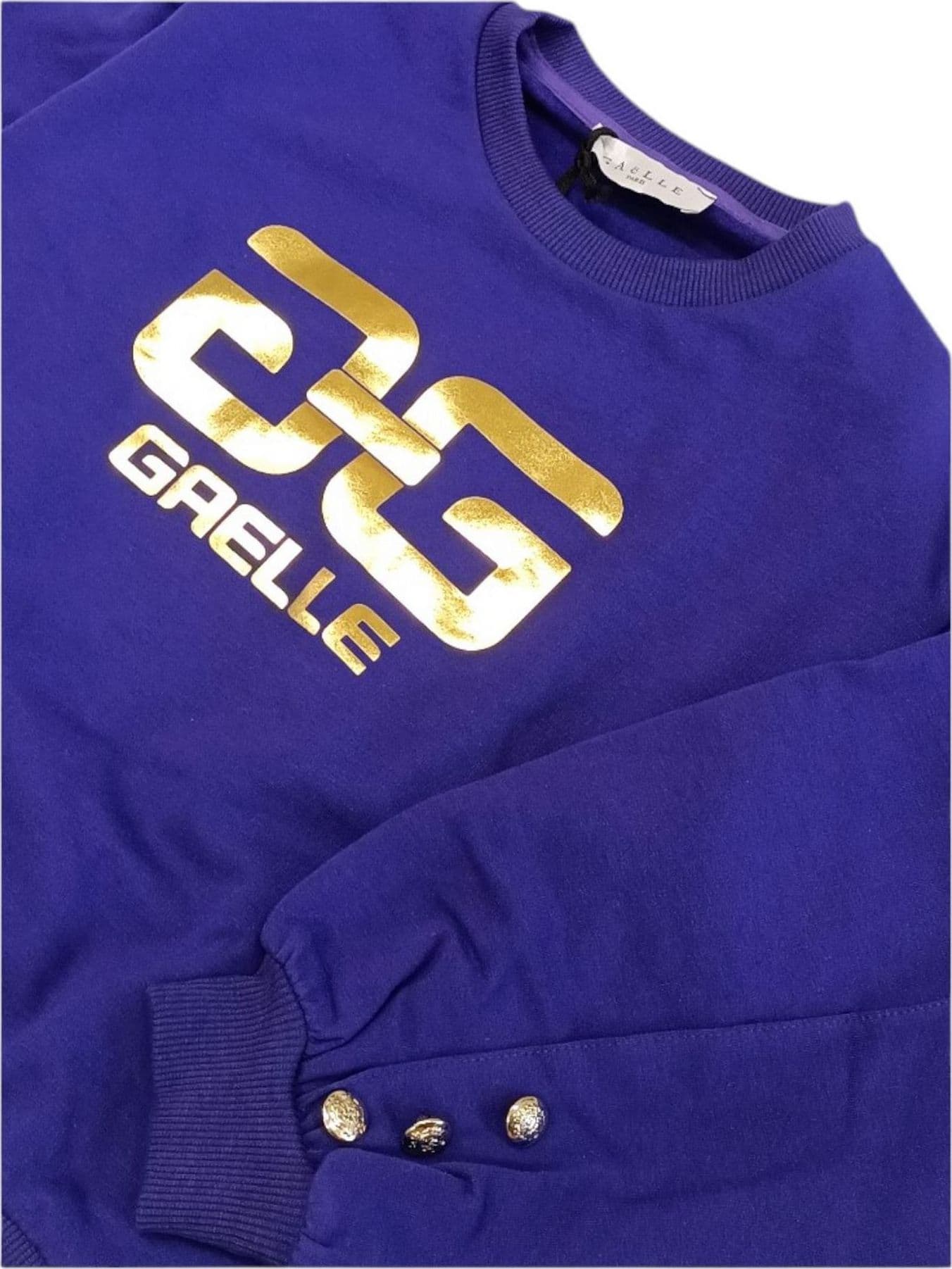 GAELLE PARIS Gaelle Paris - Felpa Viola V003 C/logo Oro F00324 - 2