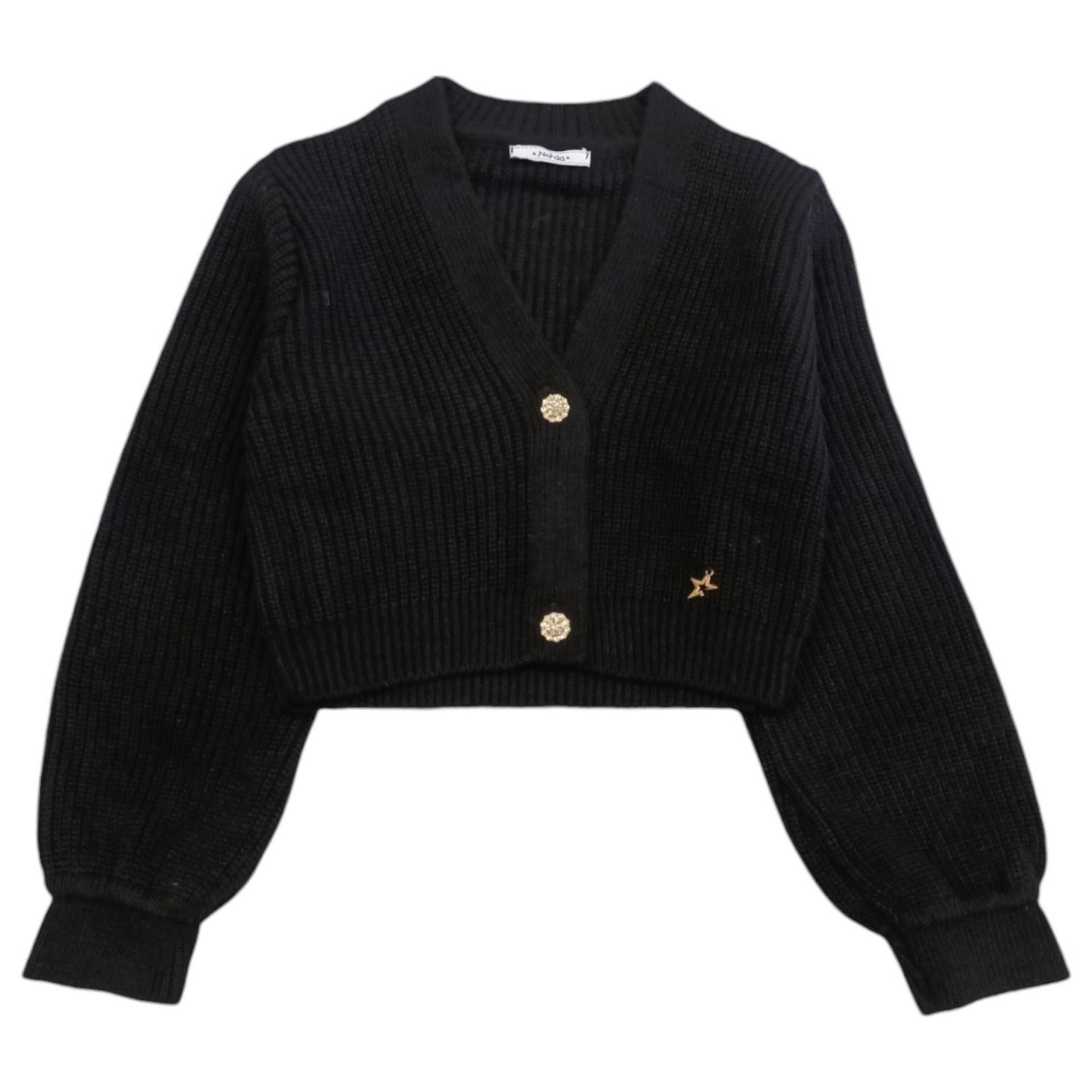NAIDA Naida - Cardigan Nero Maniche A Sbuffo NAMA295 - 4