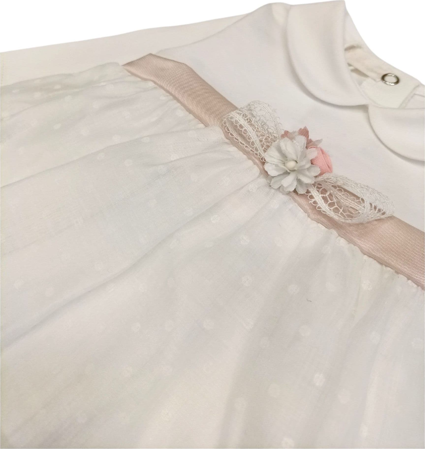 NINNAOH Ninnaoh - Completo Bianco/rosa Roselline E Fiocco E25C12 - 2