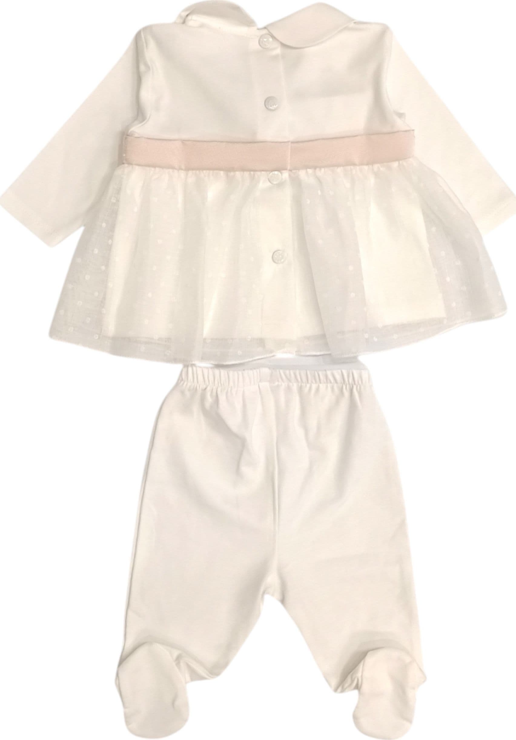 NINNAOH Ninnaoh - Completo Bianco/rosa Roselline E Fiocco E25C12 - 3