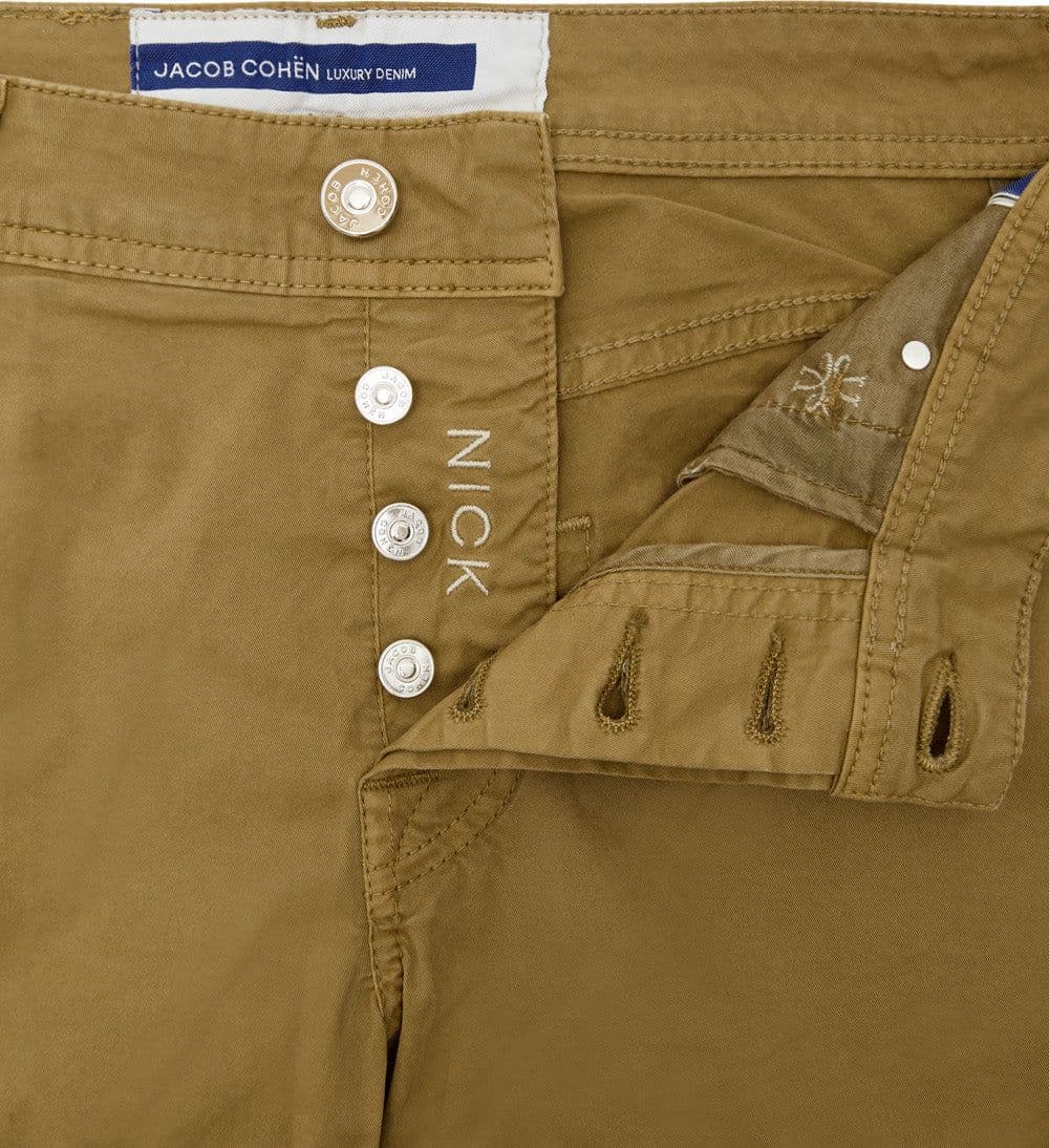 Jacob Cohen Pantaloni Nick in Cotone Stretch Ocra - 5
