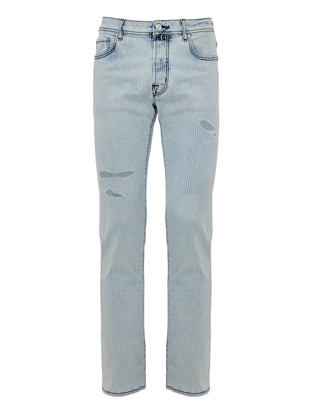 Jacob Cohen Jeans Bard in Denim Chiaro a Righe - 7