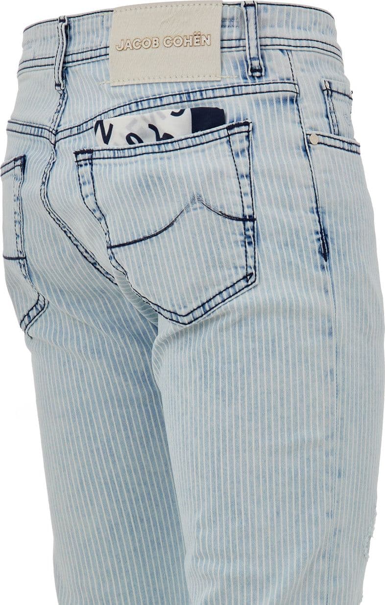 Jacob Cohen Jeans Bard in Denim Chiaro a Righe - 3