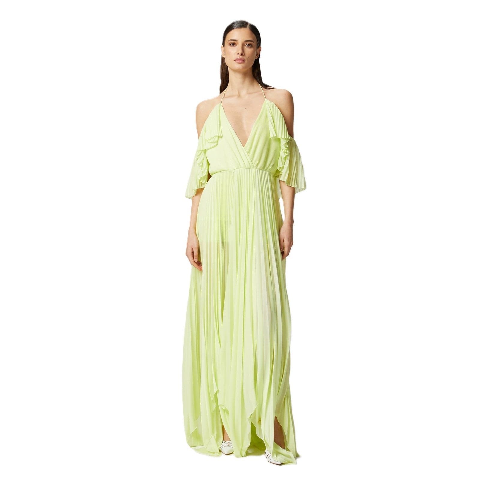 Pinko vestiti casual donna pinko - verzellino abito jersey indemagliabile plisse - verde - 3