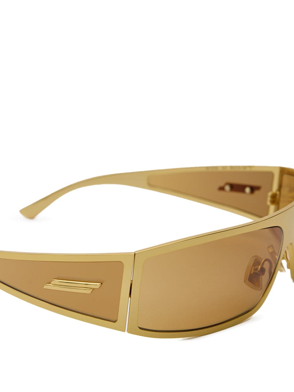 Bottega Veneta Occhiali da Sole Avvolgenti in Metallo Gold - 3