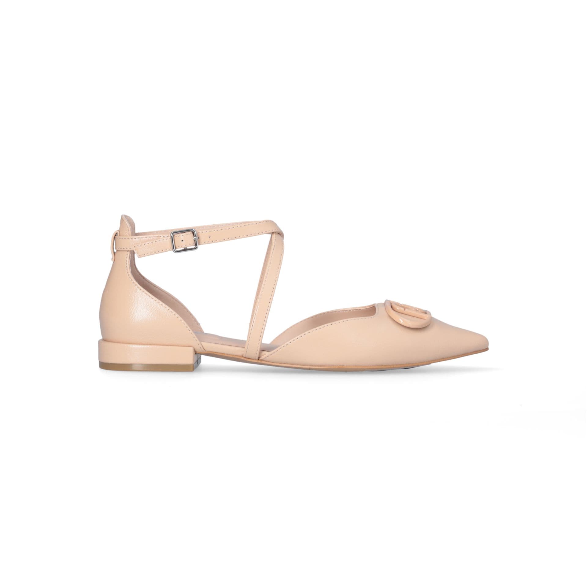 LIU JO Liu Jo Scarpe Basse Beige in Pelle Viola 19 con Punta Affusolata e Chiusura a Fibbia - 6