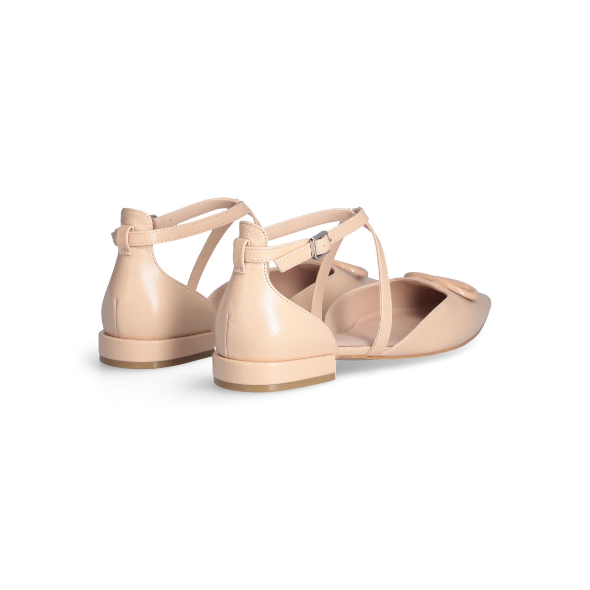 LIU JO Liu Jo Scarpe Basse Beige in Pelle Viola 19 con Punta Affusolata e Chiusura a Fibbia - 3