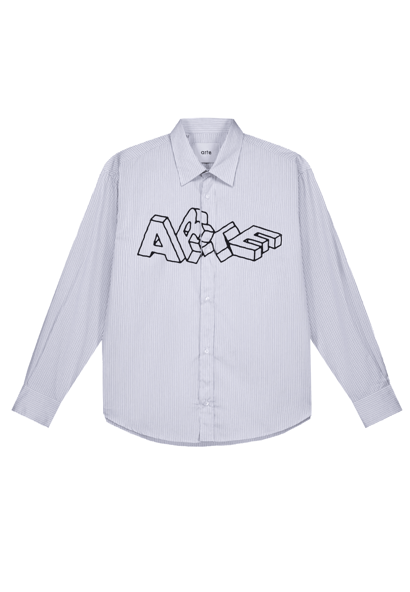 ARTE Camicia Manica Lunga Uomo Logo Blocks Shirt Striped - 4