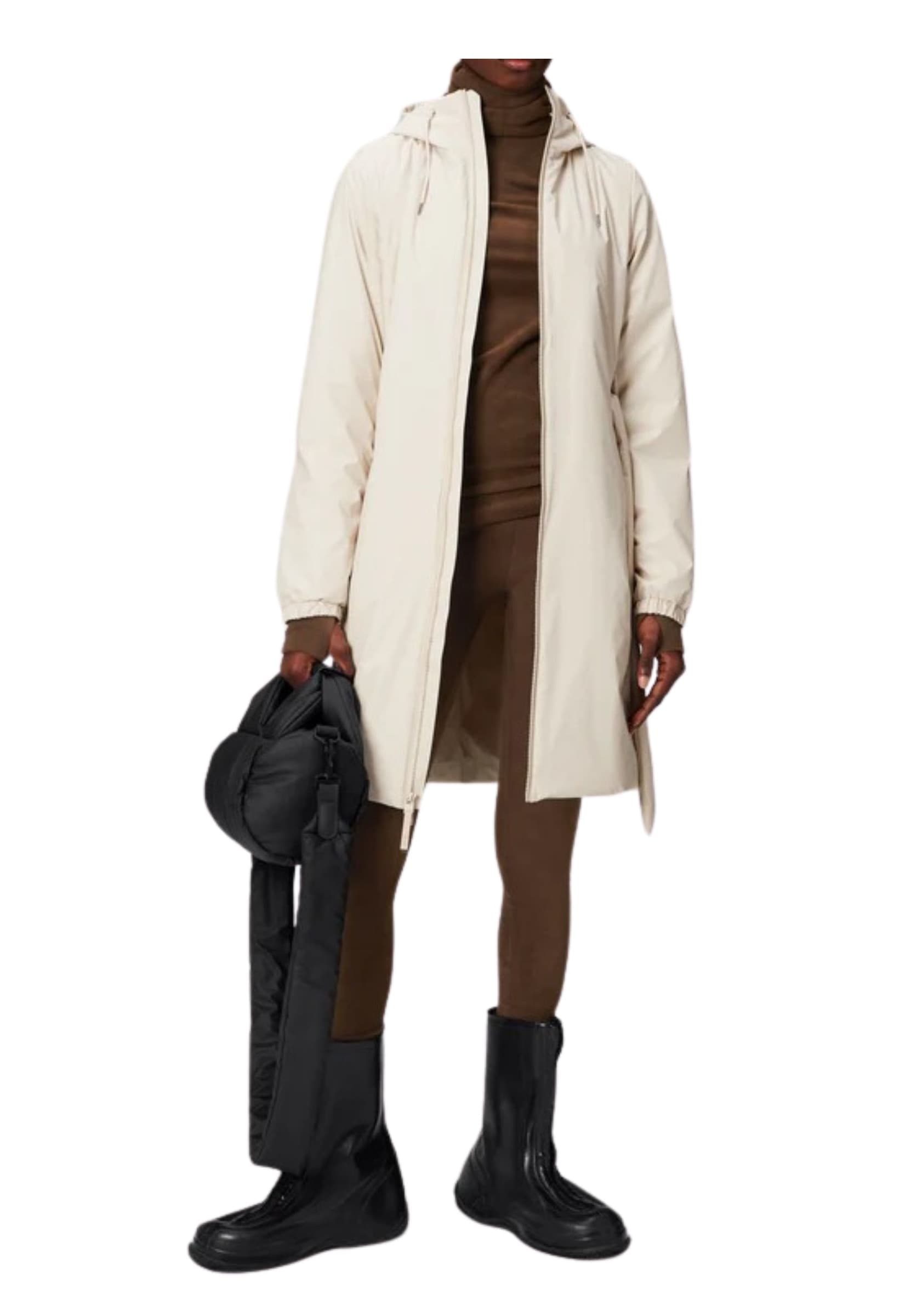 RAINS Impermeabile Donna Rains Lohja Long Insulated Curve Jacket Dune - 2
