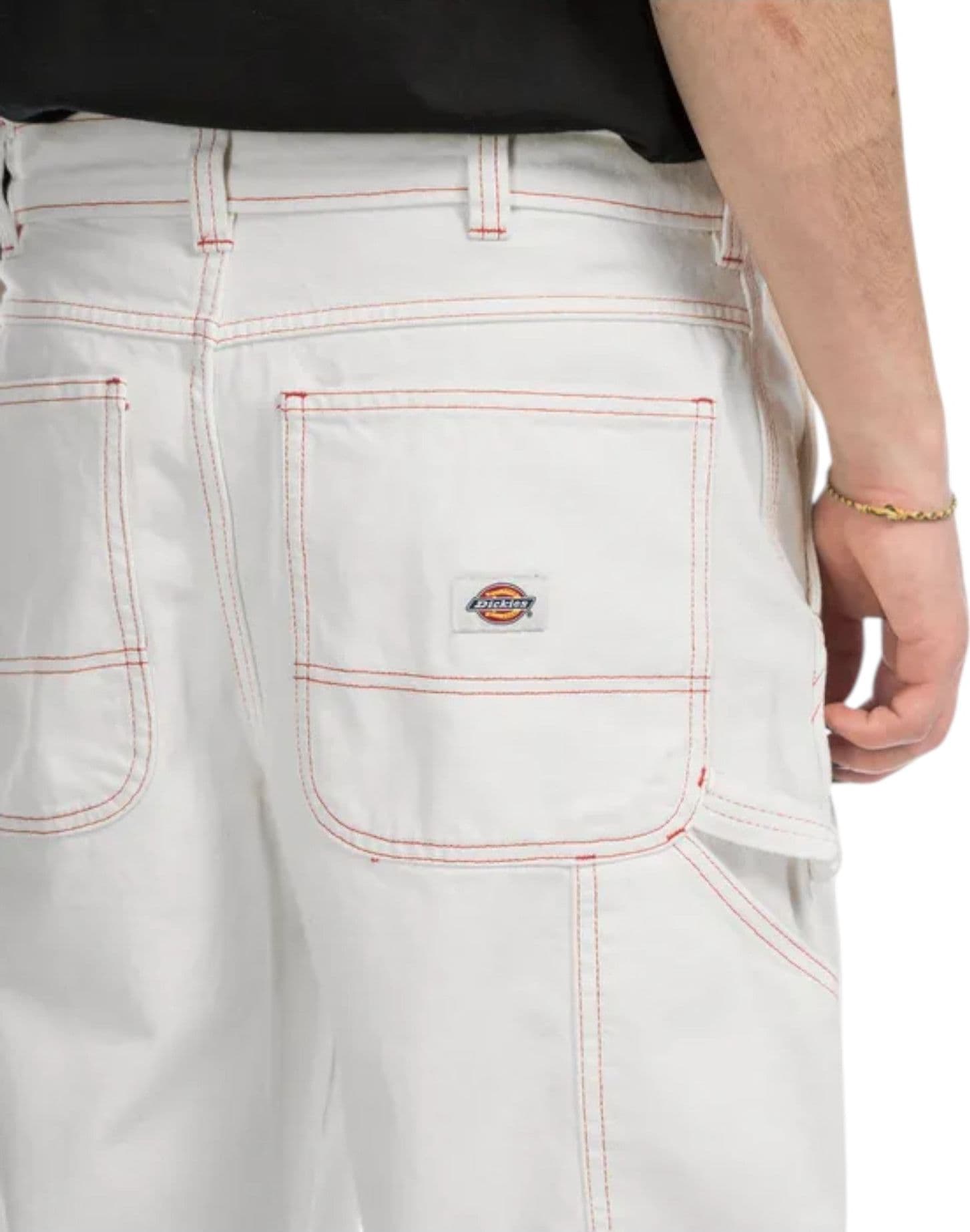 DICKIES pantaloncini dickies loose denim painter short - egret - 7