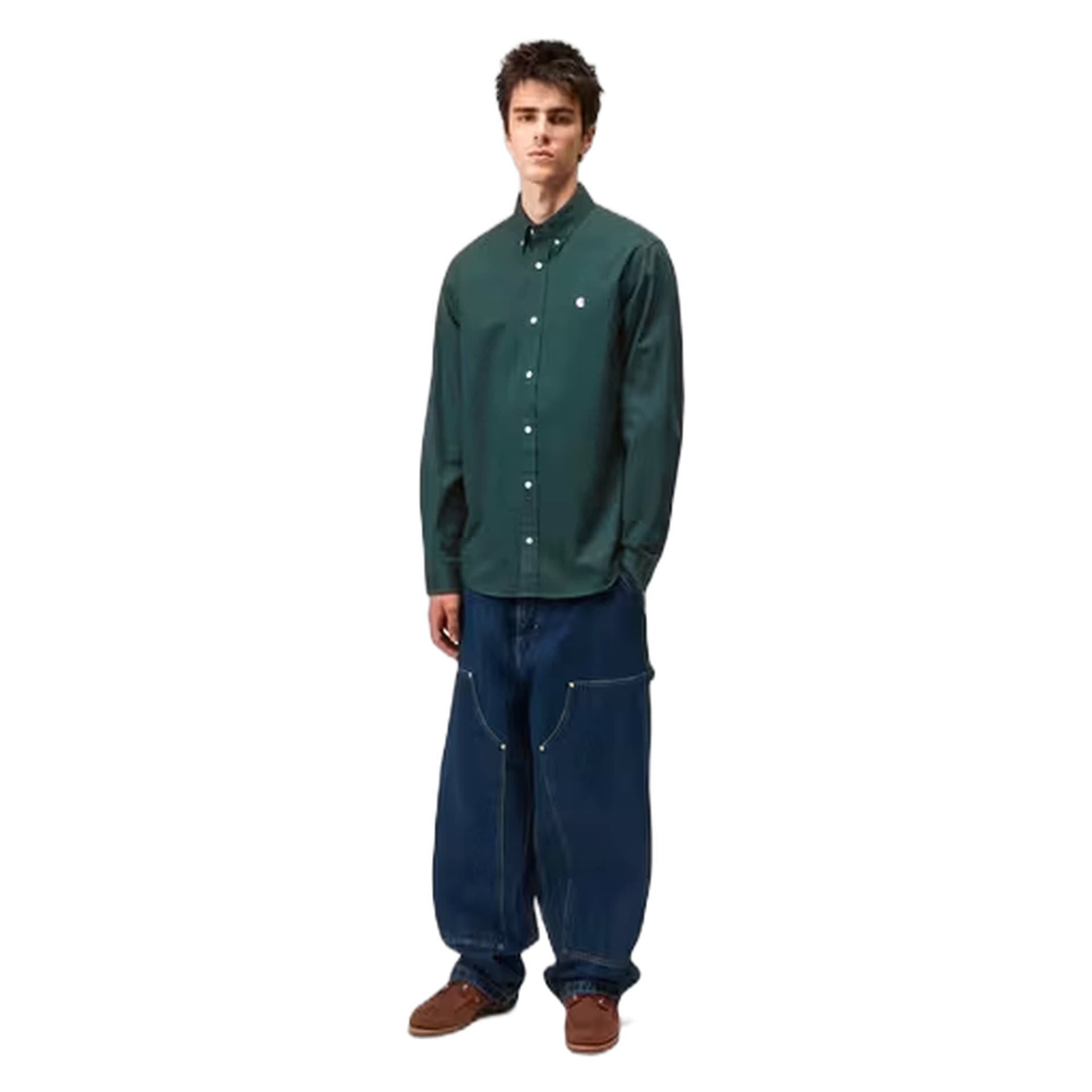 CARHARTT WIP camicia carhartt wip l/s madison shirt - dark fir / wax - 3