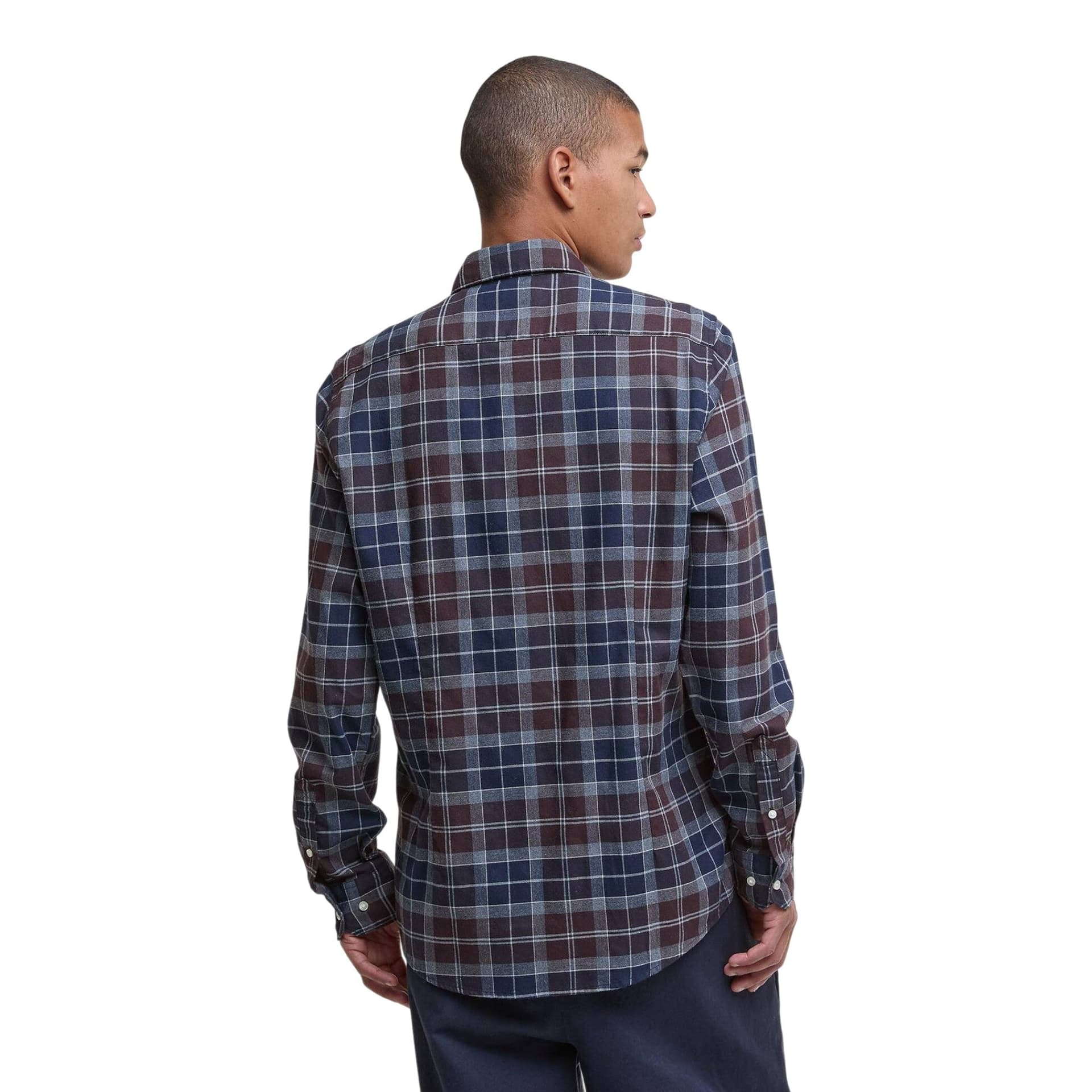 BARBOUR camicia barbour fortrose tailored shirt - tartan midnight - 4