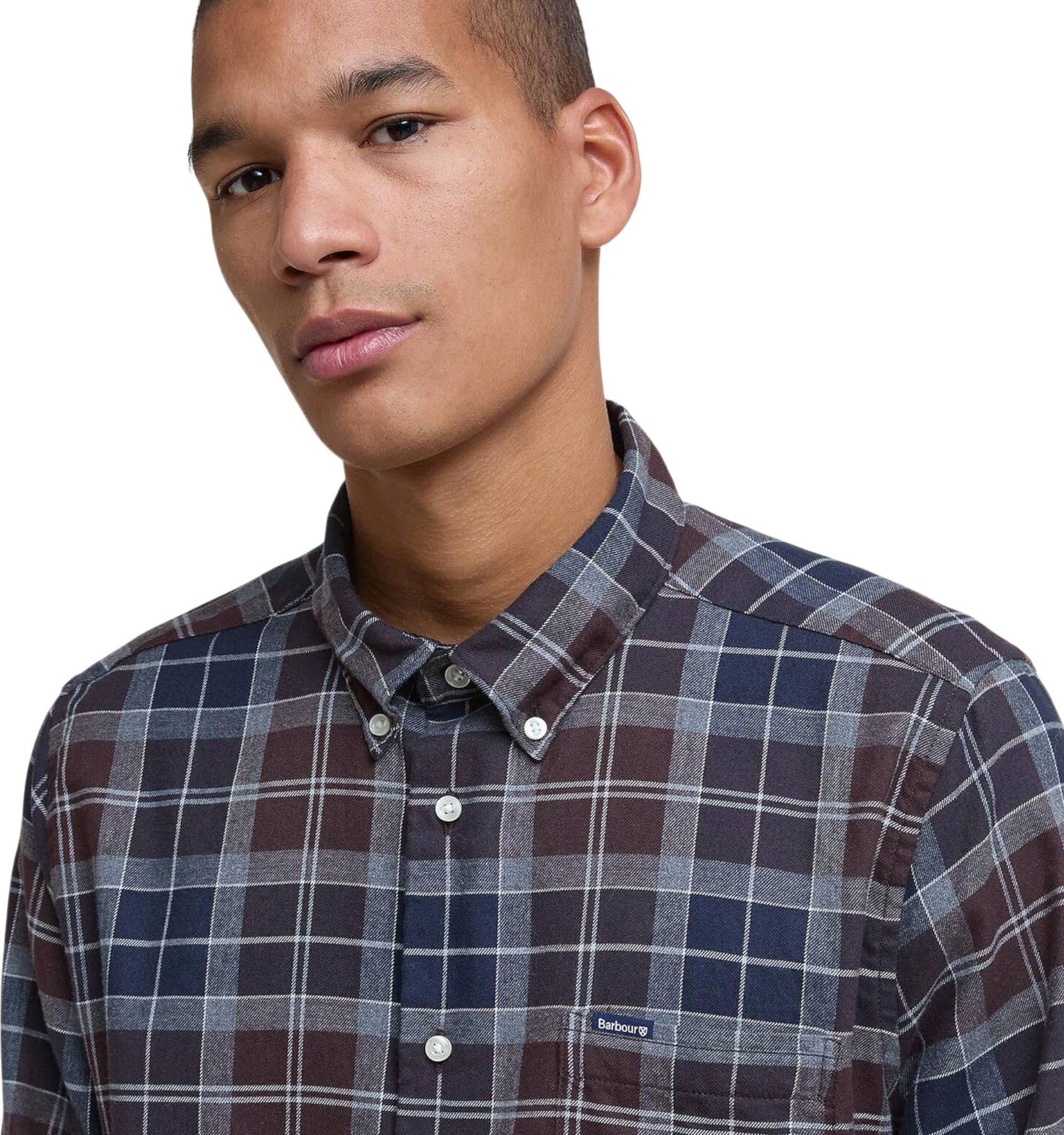 BARBOUR camicia barbour fortrose tailored shirt - tartan midnight - 5