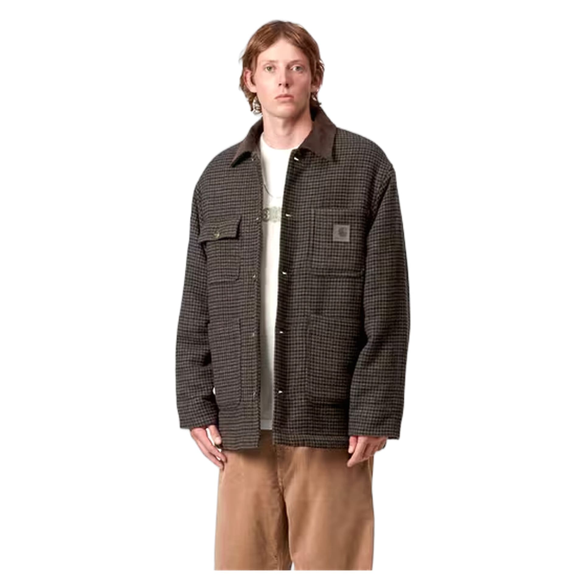 CARHARTT WIP giacca carhartt wip lowis chore coat - lowis houndstooth - 2