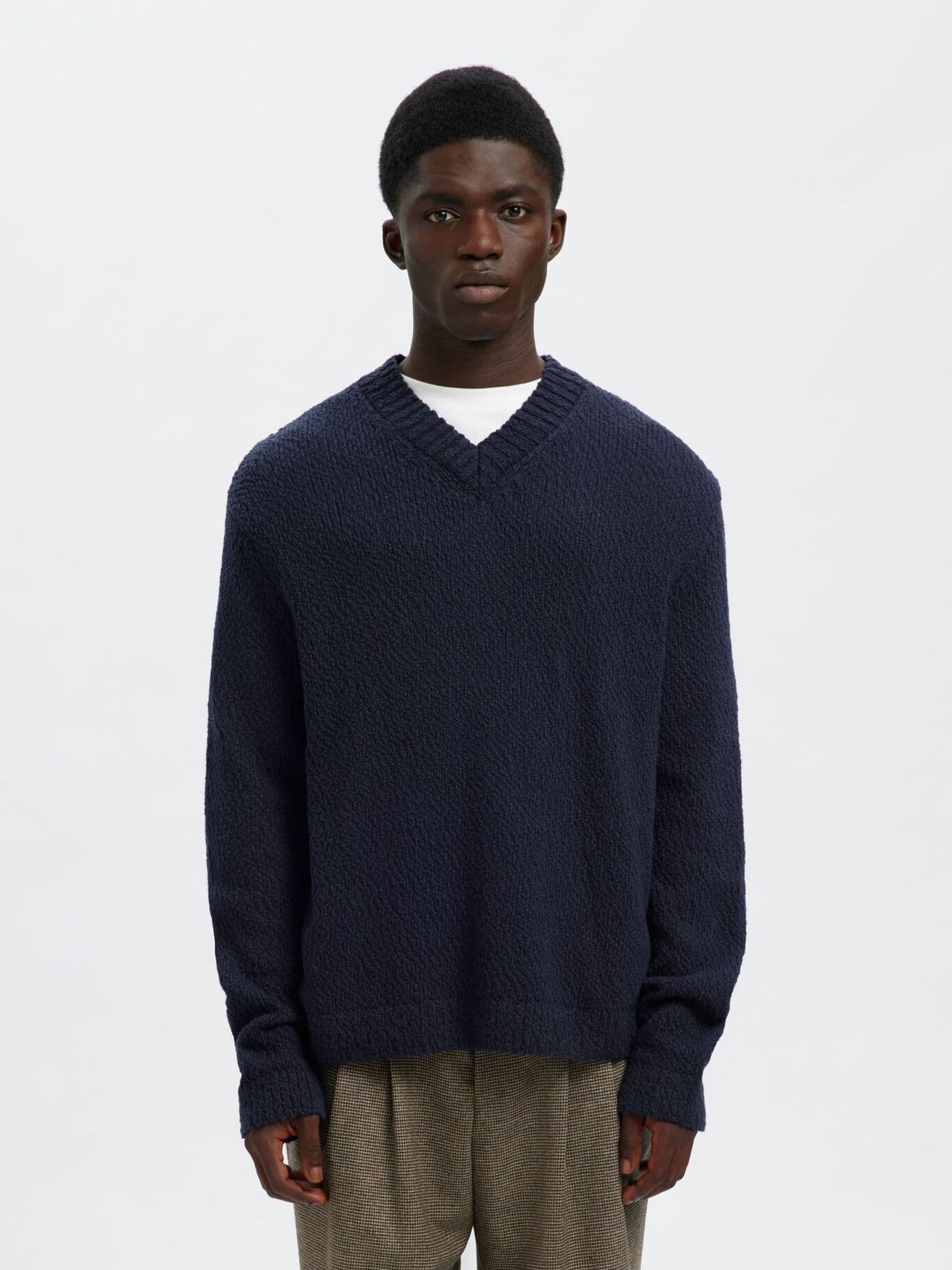 SELECTED Magliaa scollo V Uomo Selected SLHANGUS LS KNIT RELAXED - 2