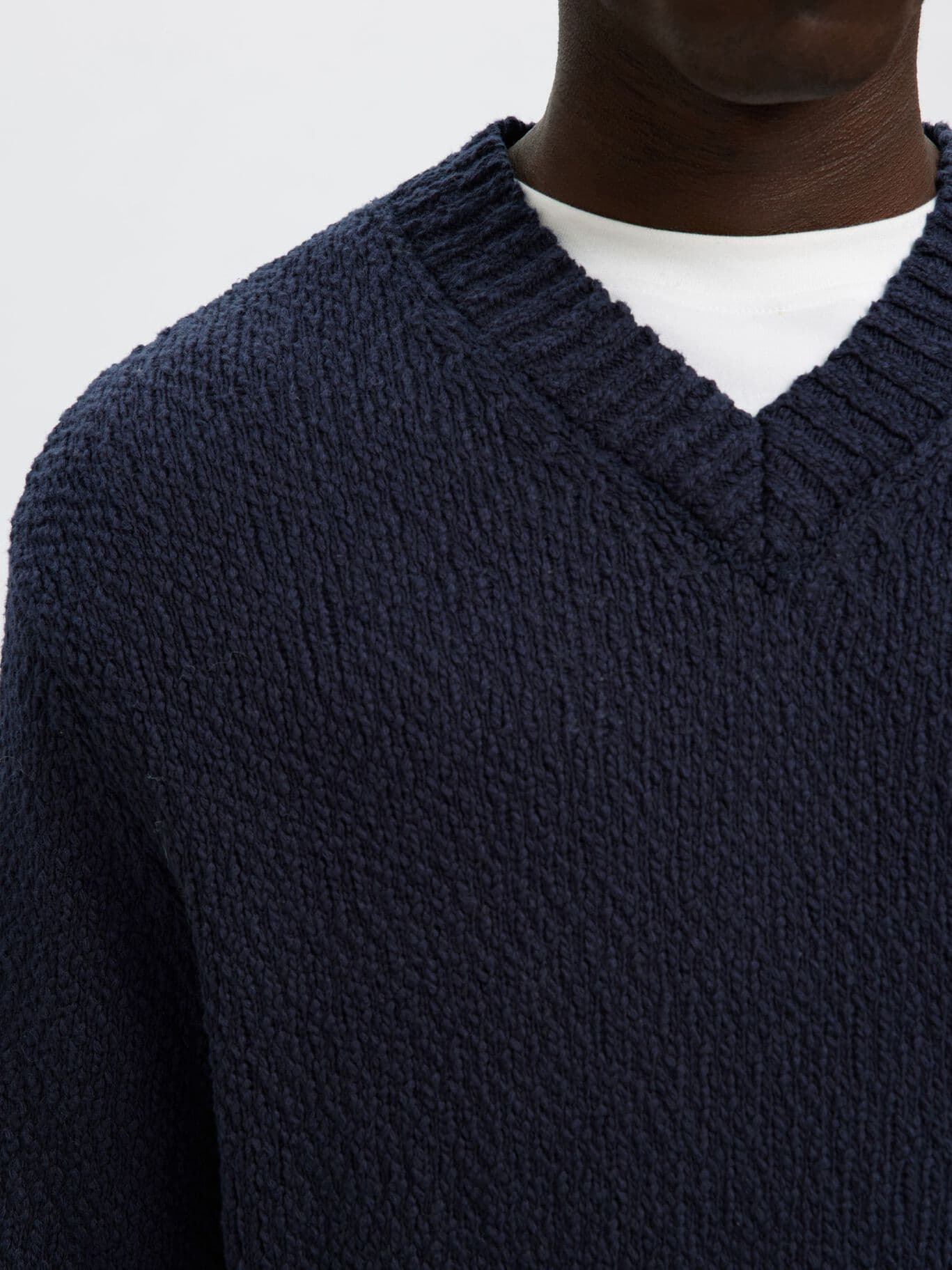 SELECTED Magliaa scollo V Uomo Selected SLHANGUS LS KNIT RELAXED - 4