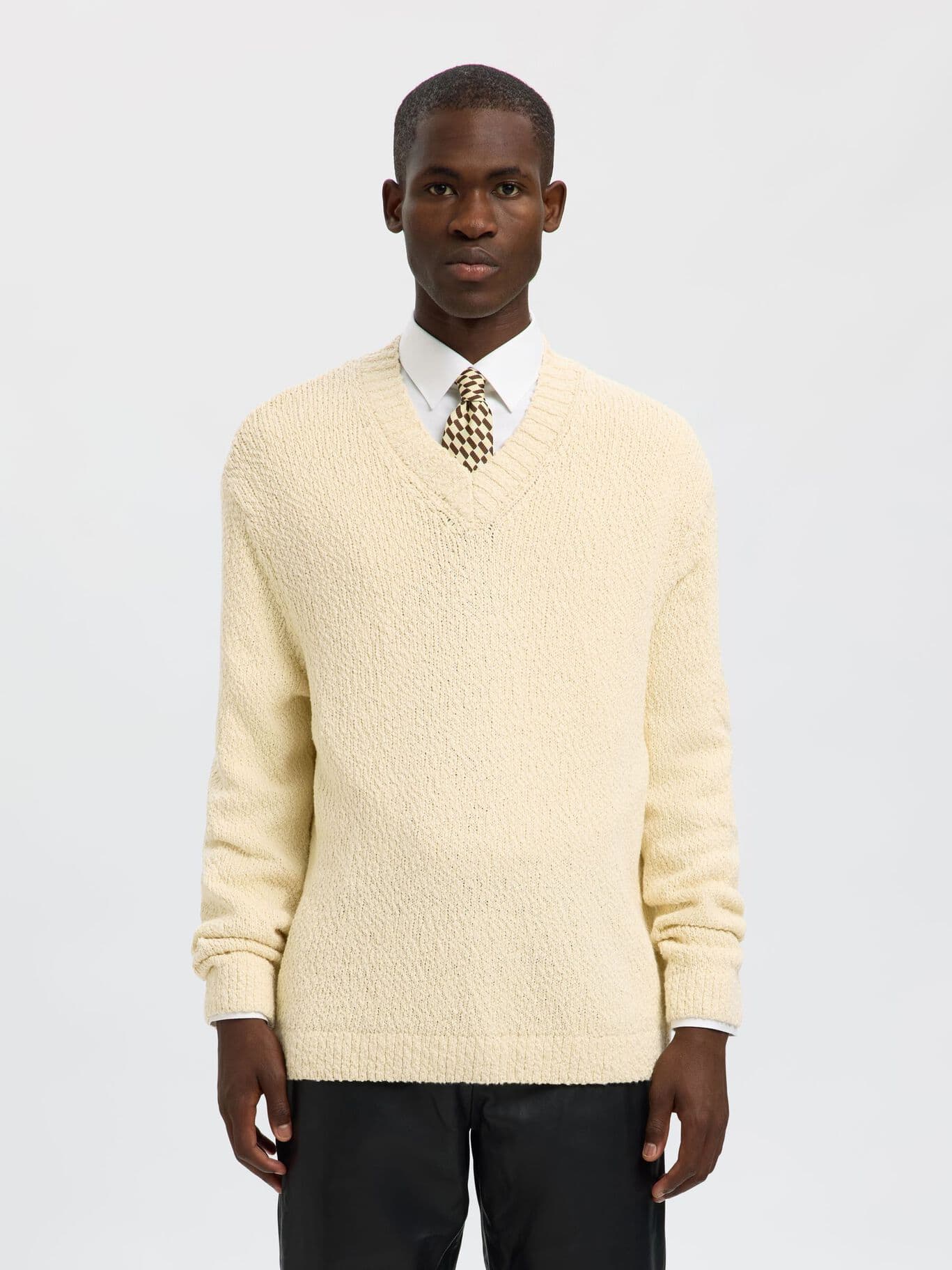 SELECTED Magliaa scollo V Uomo Selected SLHANGUS LS KNIT RELAXED - 2