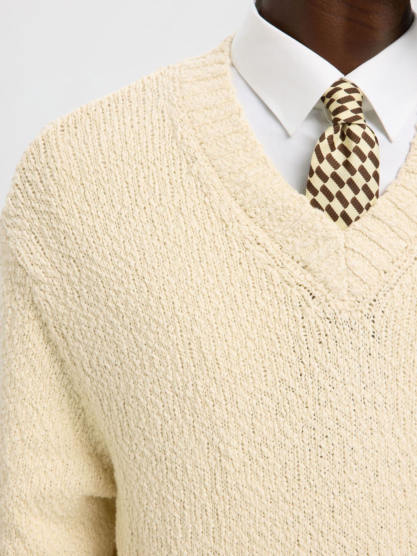 SELECTED Magliaa scollo V Uomo Selected SLHANGUS LS KNIT RELAXED - 4