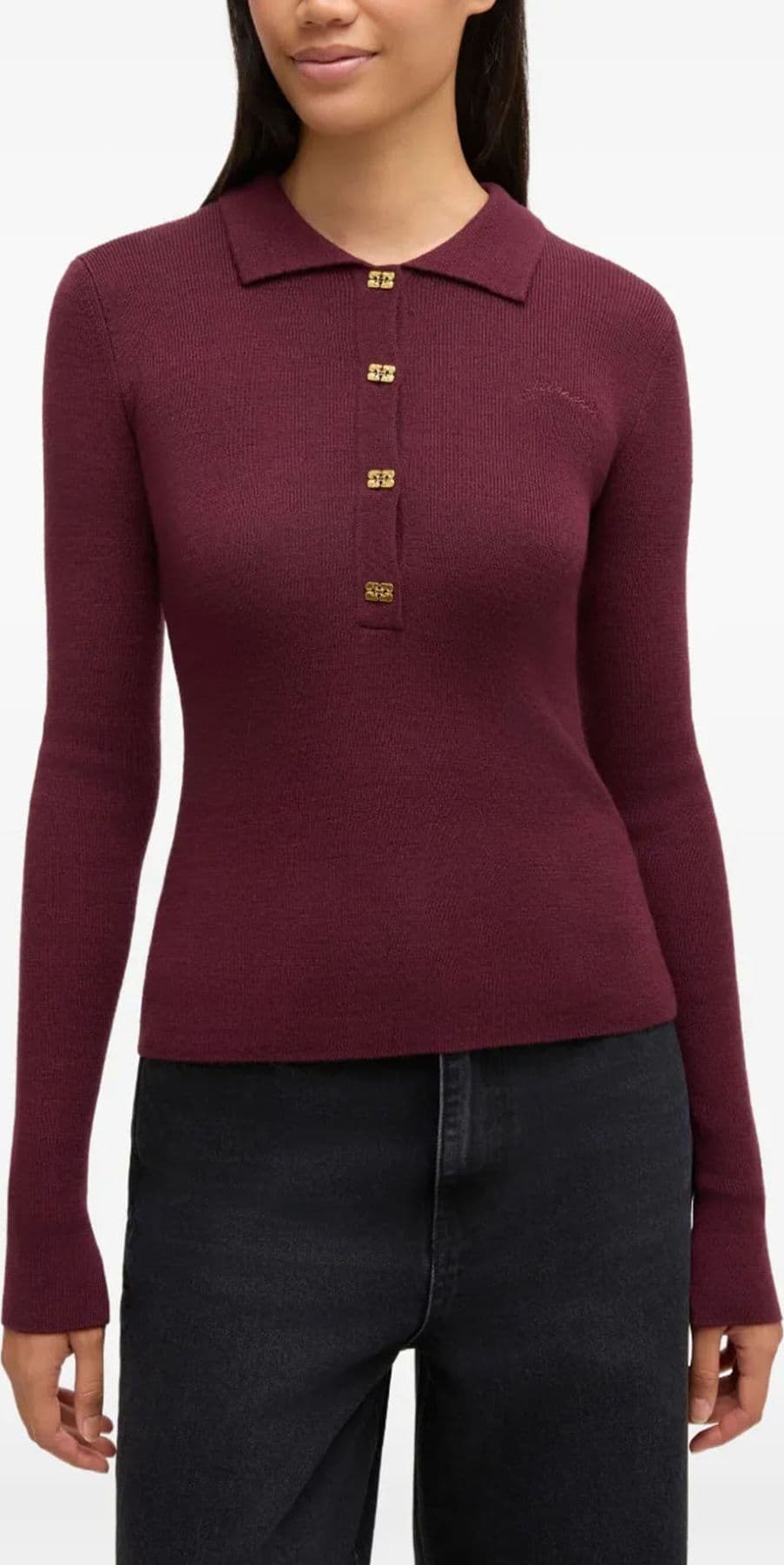 GANNI  T-shirt e Polo Bordeaux - 3