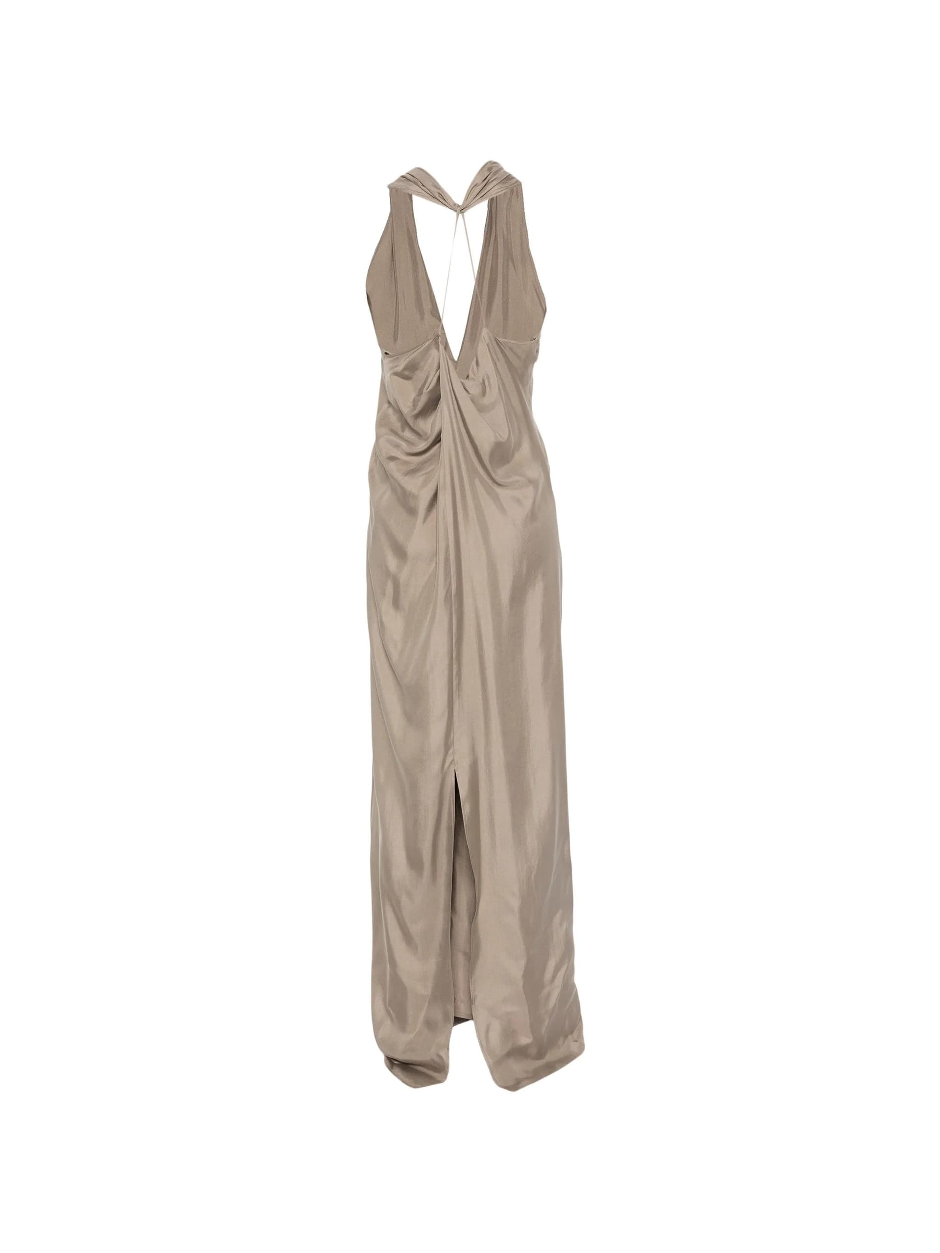 Alysi  - Vestito Maxi Dress Satin Beige da Donna - 2