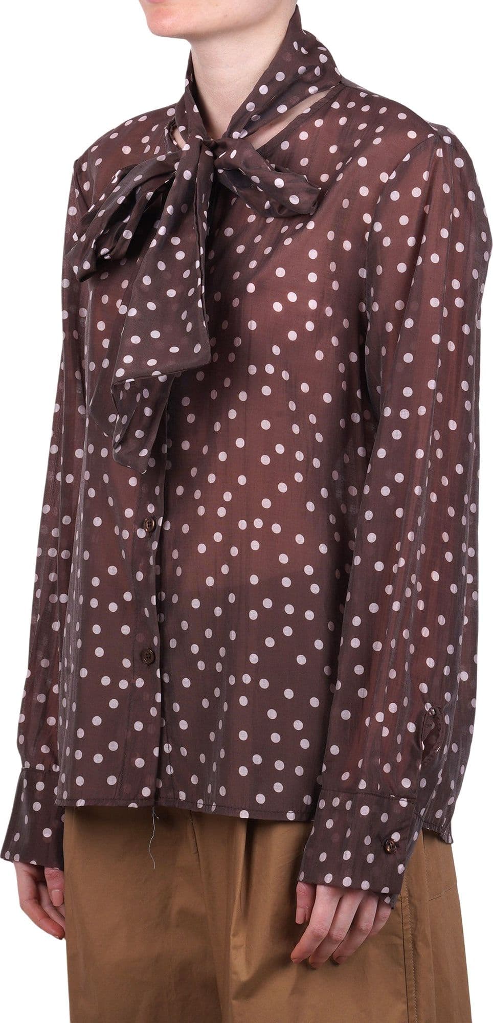 LA FEMME BLANCHE La Femme Blanche - Camicia - 471206 - Bianco/Marrone - 4