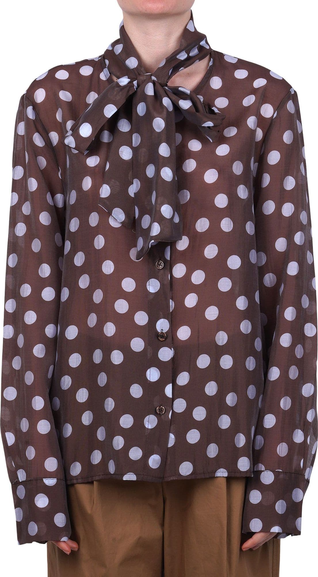 LA FEMME BLANCHE La Femme Blanche - Camicia - 471206 - Celeste/Marrone - 3