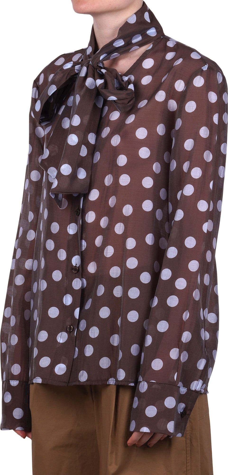 LA FEMME BLANCHE La Femme Blanche - Camicia - 471206 - Celeste/Marrone - 4