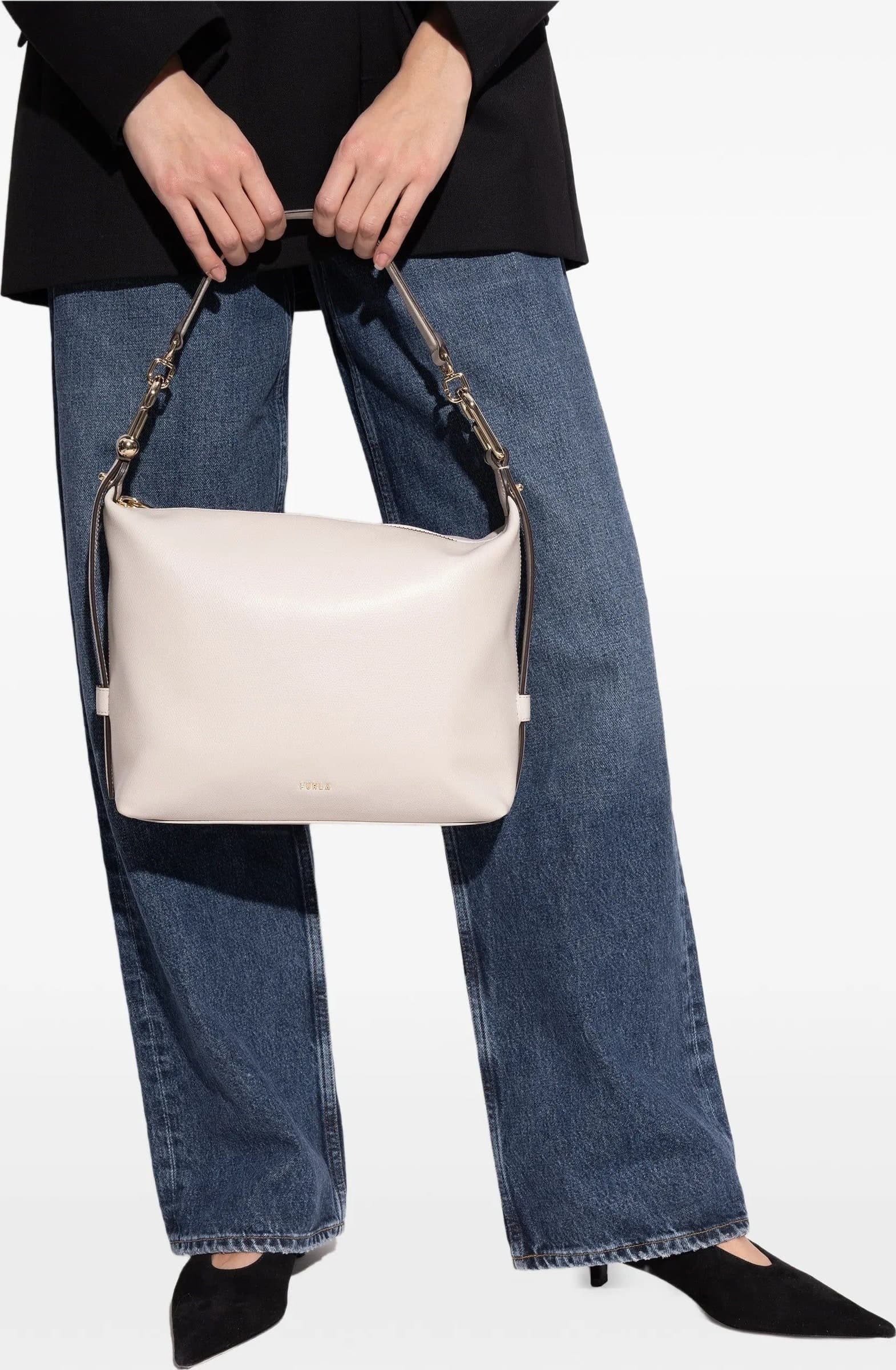 FURLA Furla - Borsa a Mano Tonie Hobo Beige da Donna - 2