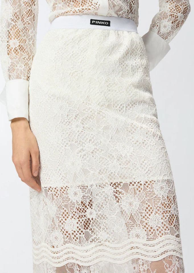 Pinko   HARMONIE GONNA PIZZO REBRODE SS26 - 4