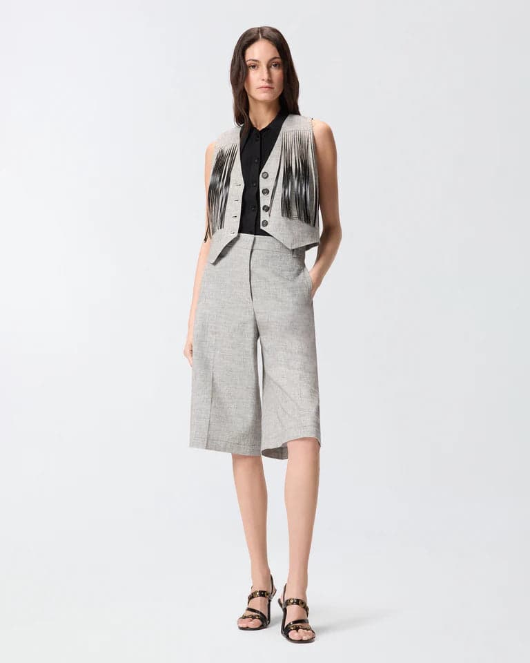 Pinko   BORETTO GILET FIAMMATO LINO COTONE SS26 - 7