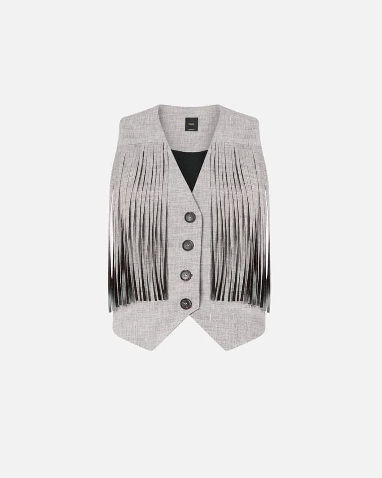 Pinko   BORETTO GILET FIAMMATO LINO COTONE SS26 - 5